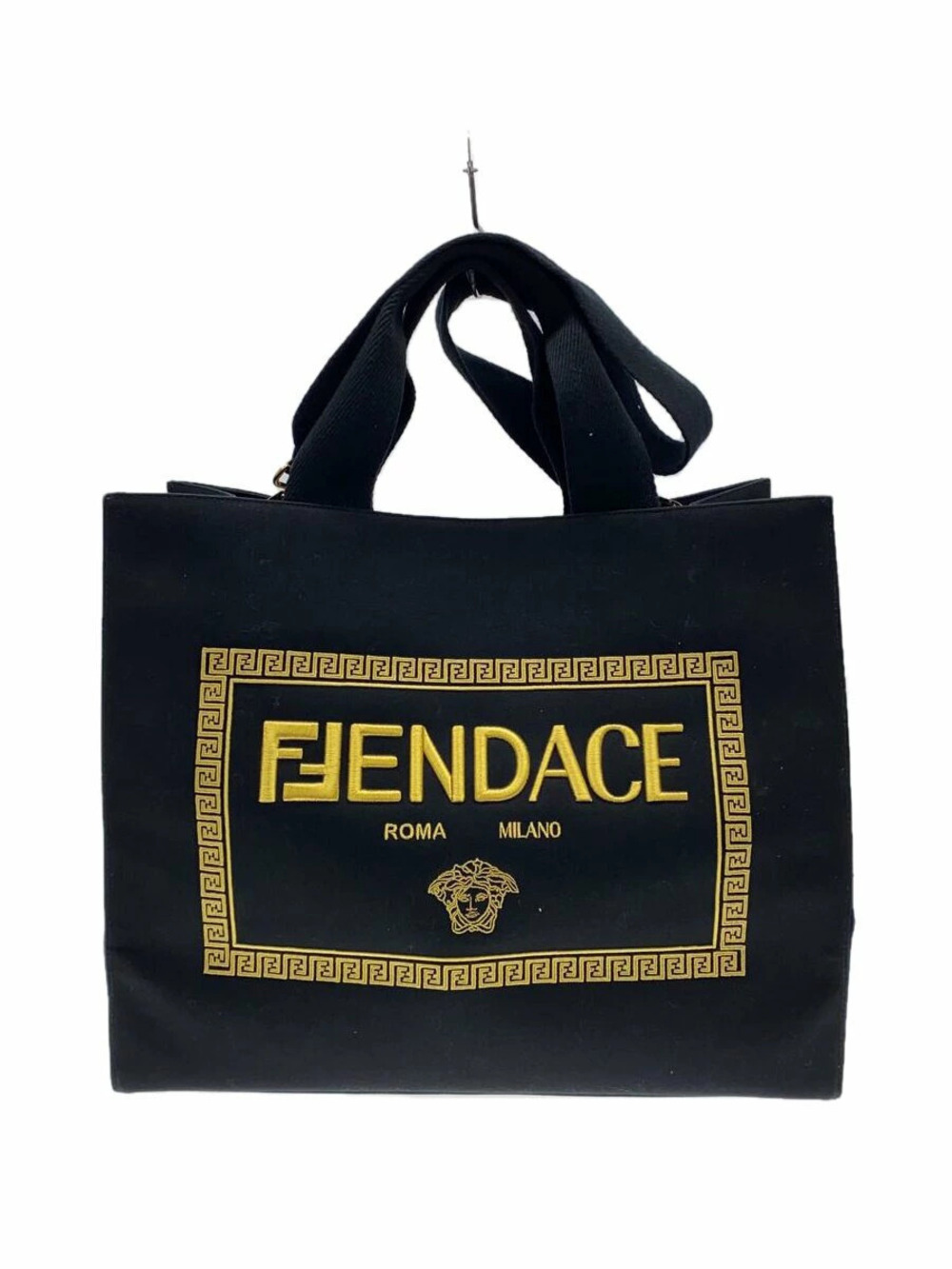 Fendi FENDACE TOTE Canvas Black